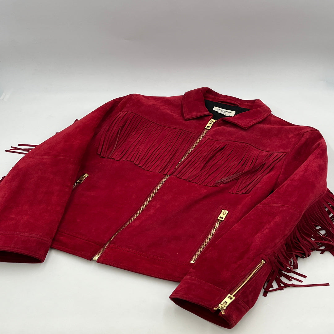 Red Suede Western Tassle Jacket