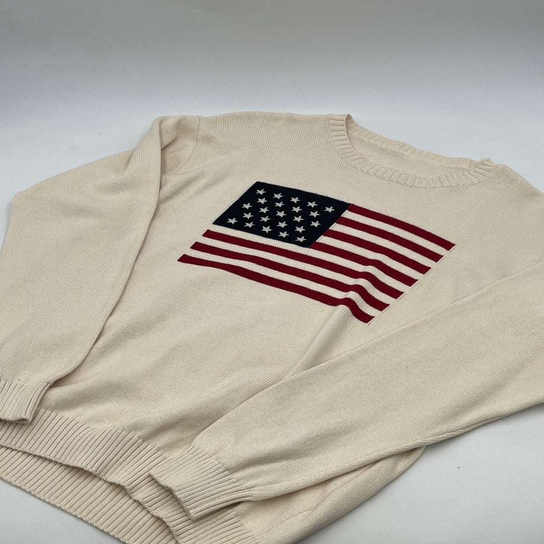 Vintage Cream Flag Sweater