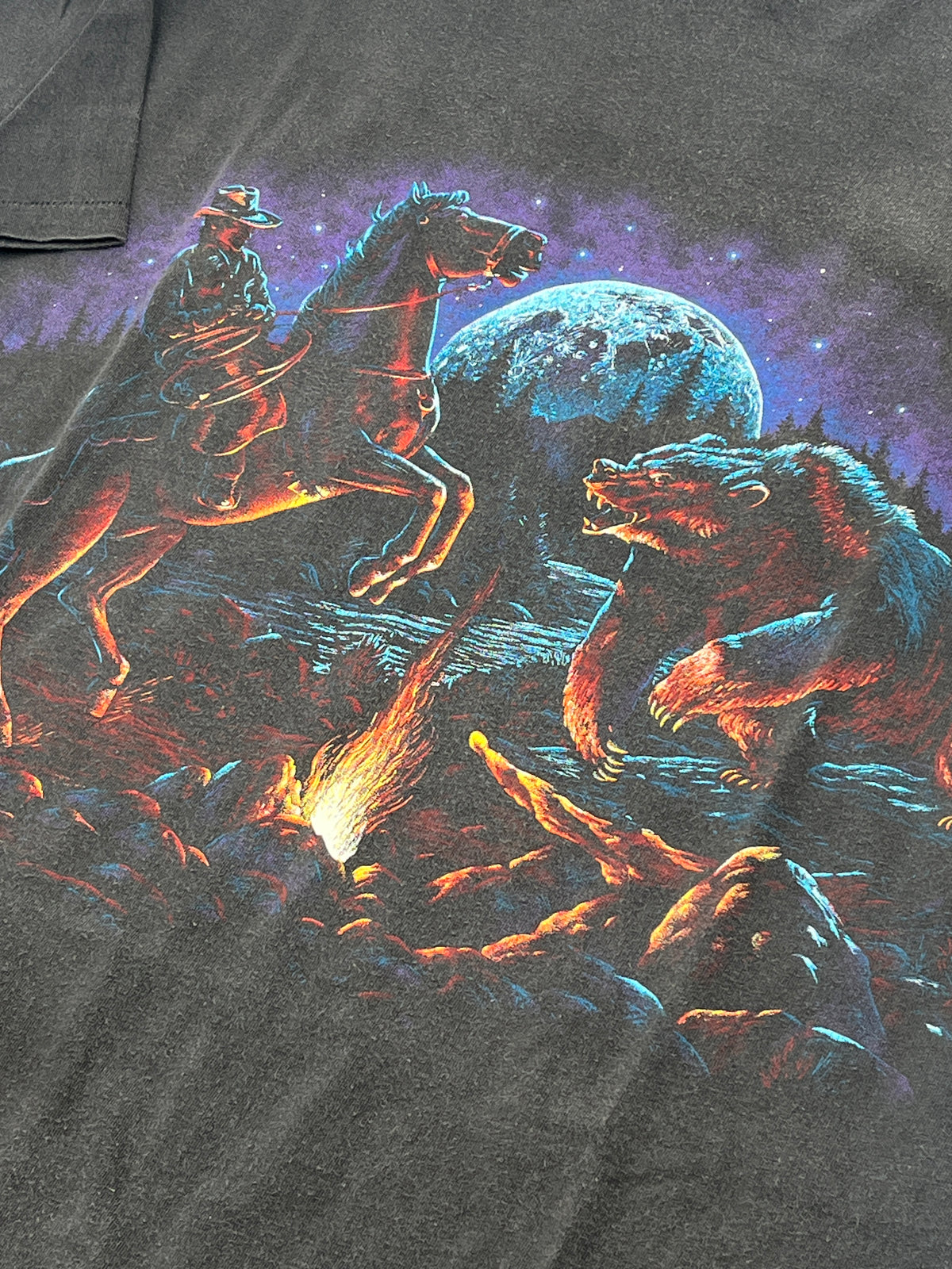 Vintage Single Stitch Cowboy VS Bear Tee AOP