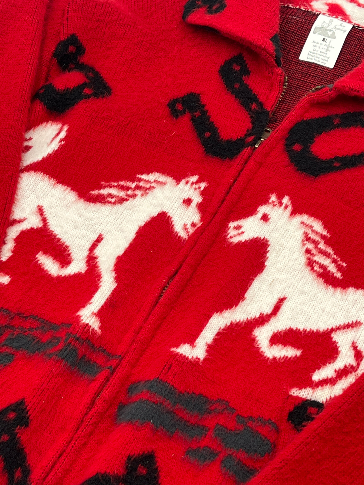 Vintage Western Wool Sweater Zip Up