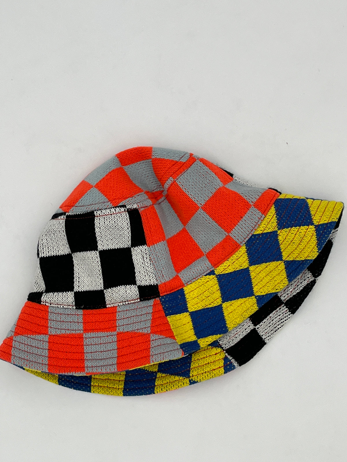 Multicolor Checkered Bucket Hat
