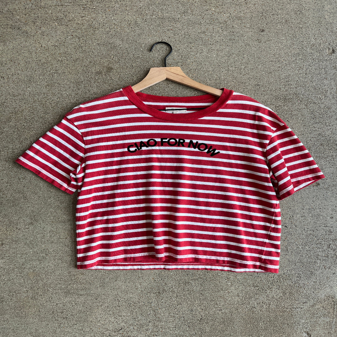Ciao For Now Striped Cropped Tee