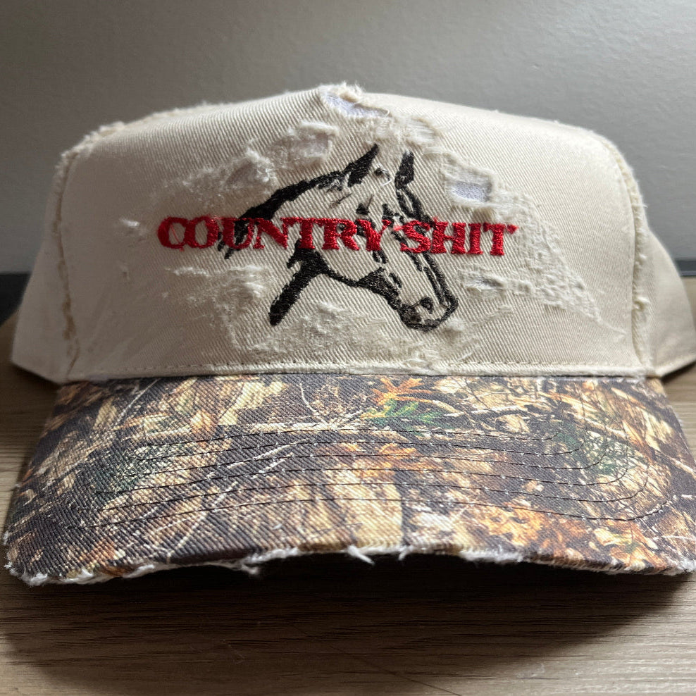Brother Gee X Hannah Ladd "Country Shit" Red Distressed Hat