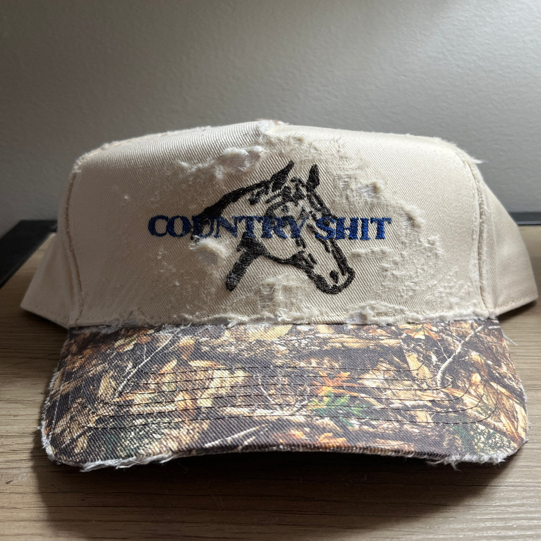 Brother Gee X Hannah Ladd "Country Shit" Blue Distressed Hat