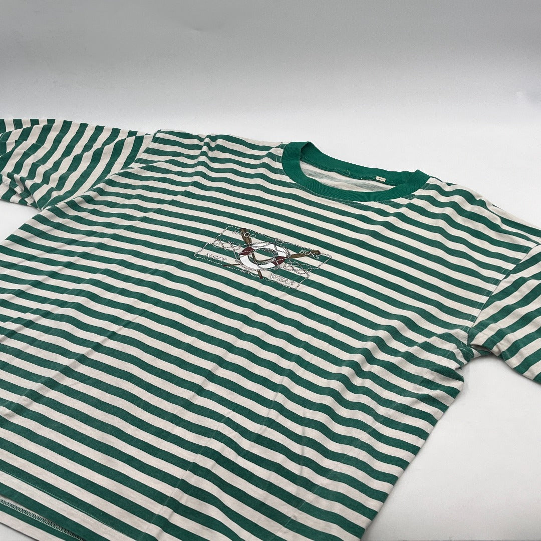 Green and White pinstriped Hugo Boss Tee