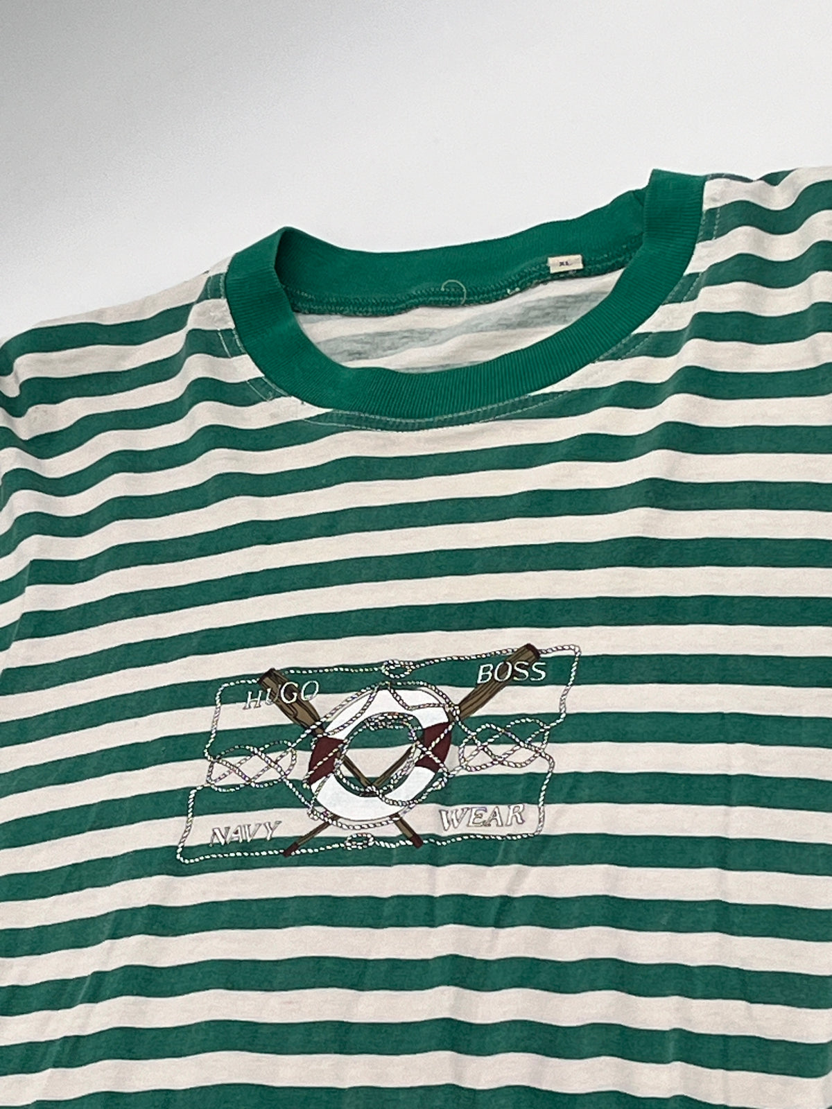 Green and White pinstriped Hugo Boss Tee